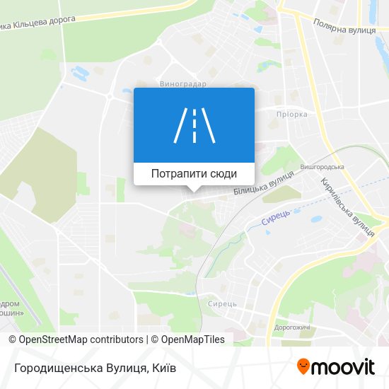 Карта Городищенська Вулиця