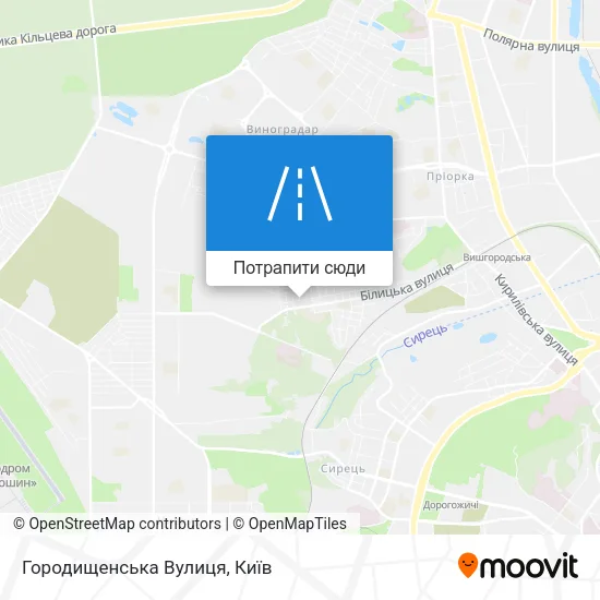 Карта Городищенська Вулиця