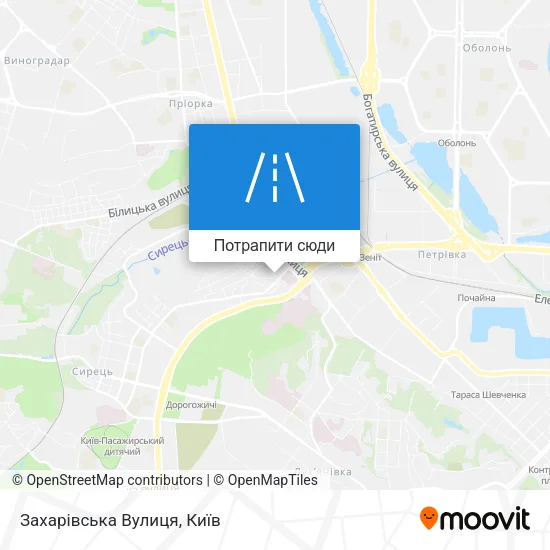 Карта Захарівська Вулиця