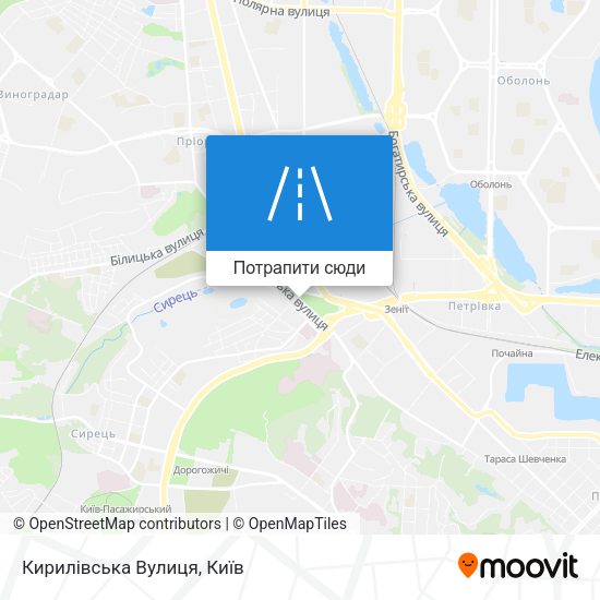 Карта Кирилівська Вулиця