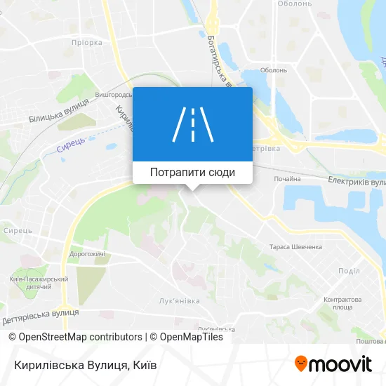 Карта Кирилівська Вулиця