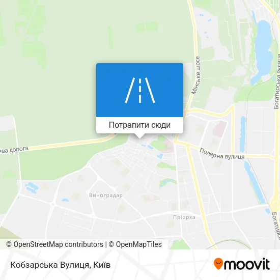 Карта Кобзарська Вулиця