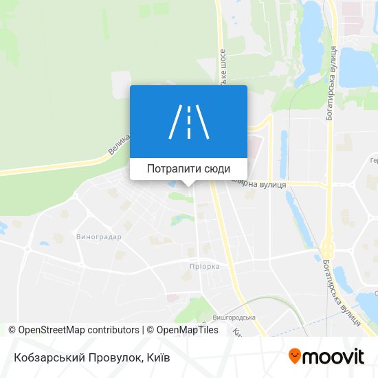 Карта Кобзарський Провулок