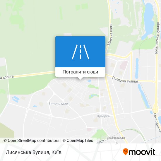 Карта Лисянська Вулиця