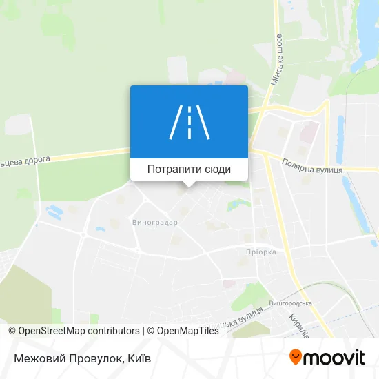 Карта Межовий Провулок