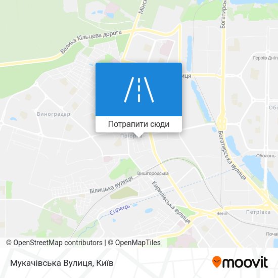 Карта Мукачівська Вулиця