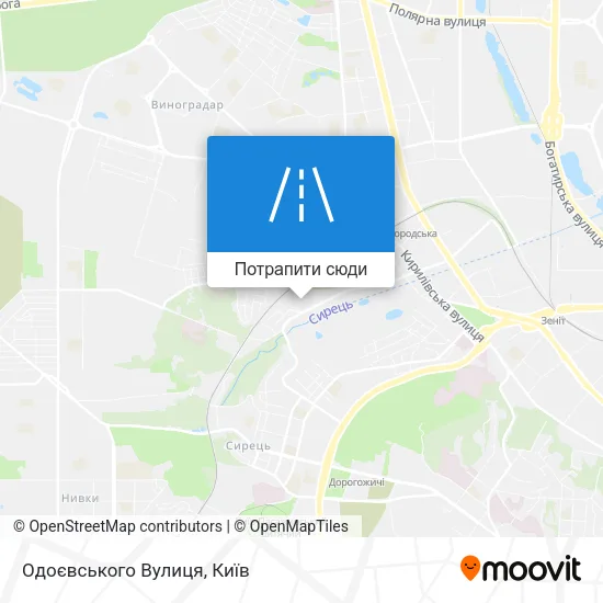 Карта Одоєвського Вулиця