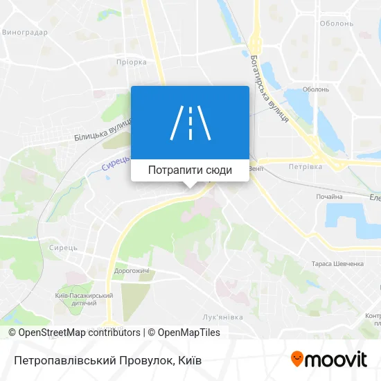 Карта Петропавлівський Провулок