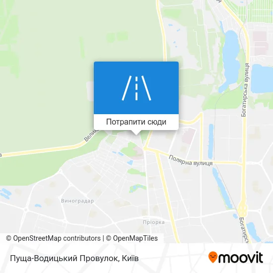 Карта Пуща-Водицький Провулок