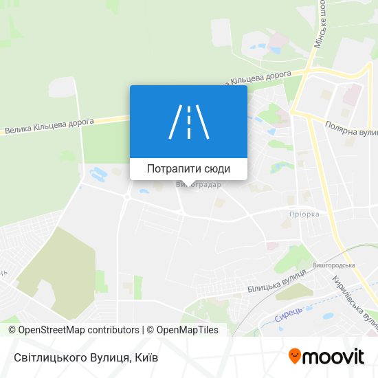Карта Світлицького Вулиця