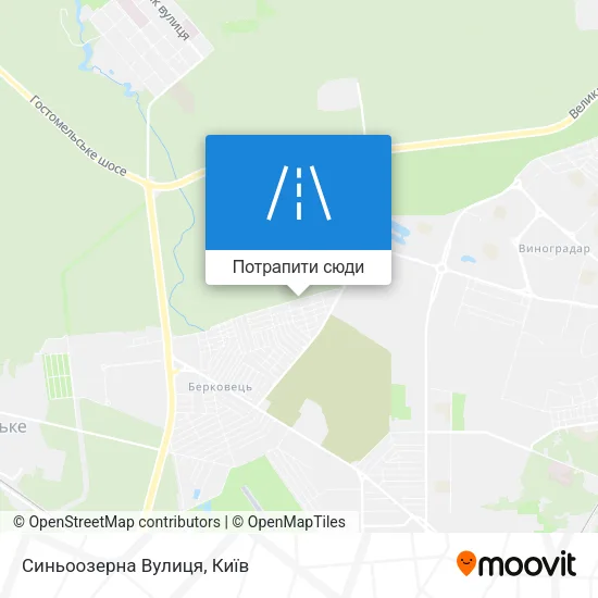 Карта Синьоозерна Вулиця