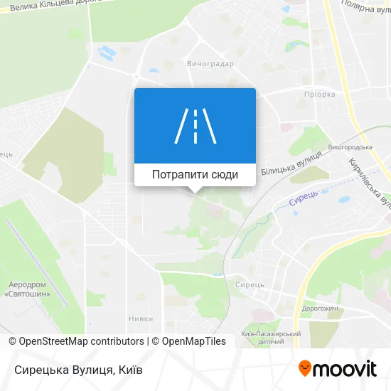 Карта Сирецька Вулиця