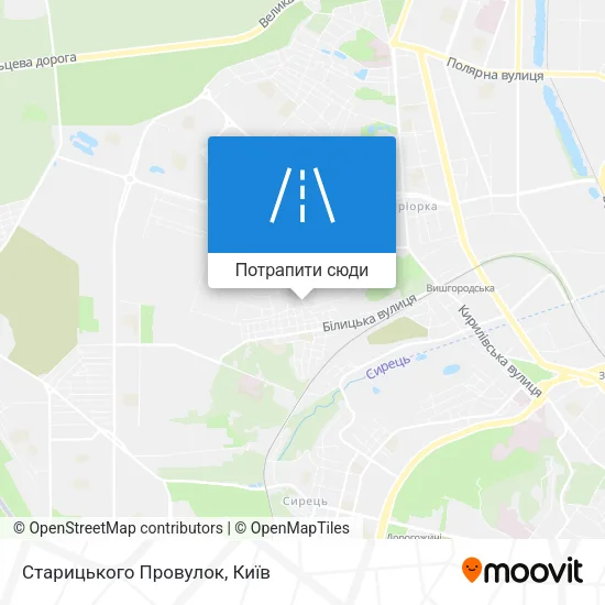 Карта Старицького Провулок