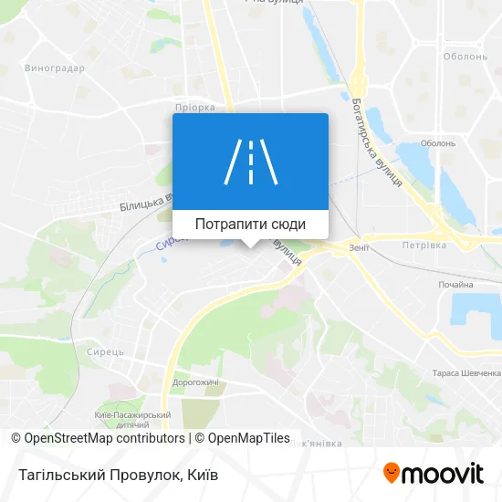 Карта Тагільський Провулок