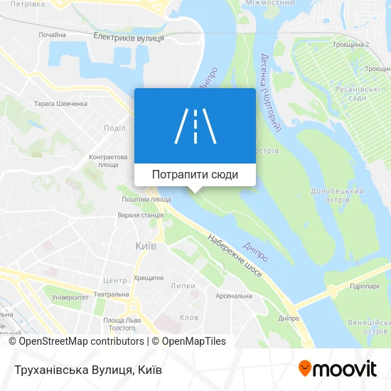 Карта Труханівська Вулиця