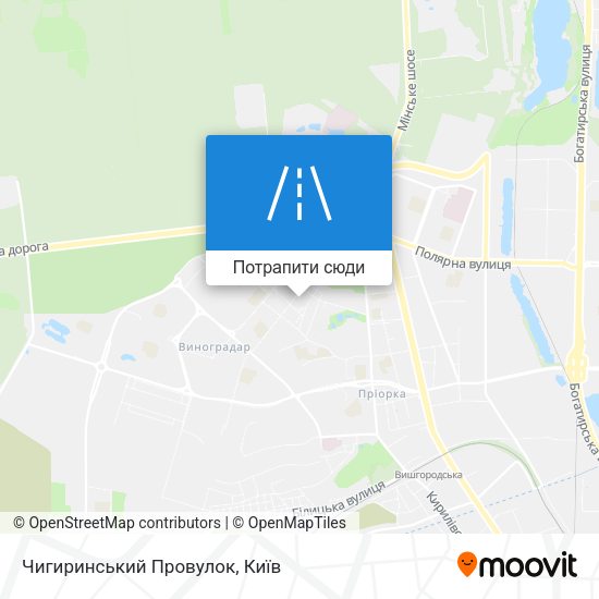 Карта Чигиринський Провулок