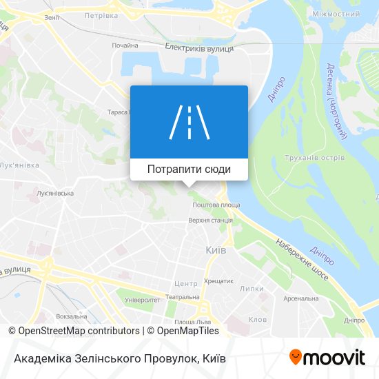 Карта Академіка Зелінського Провулок