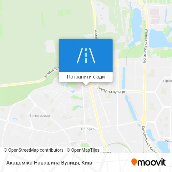Карта Академіка Навашина Вулиця