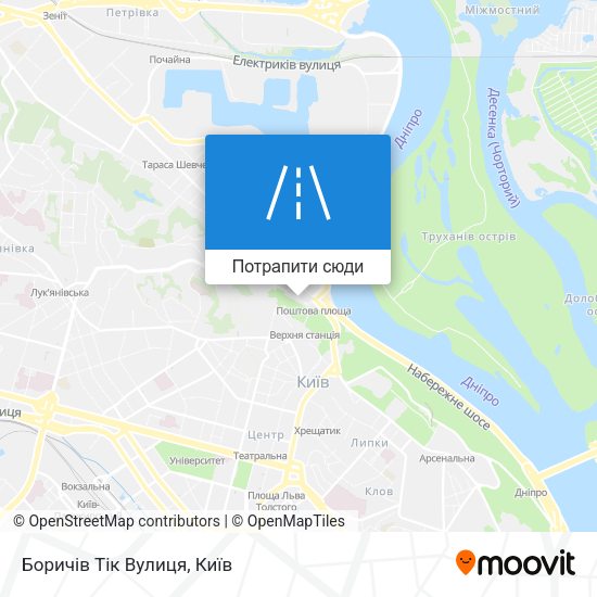 Карта Боричів Тік Вулиця