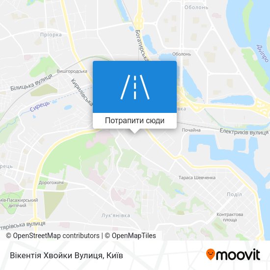 Карта Вікентія Хвойки Вулиця