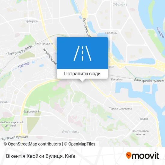 Карта Вікентія Хвойки Вулиця