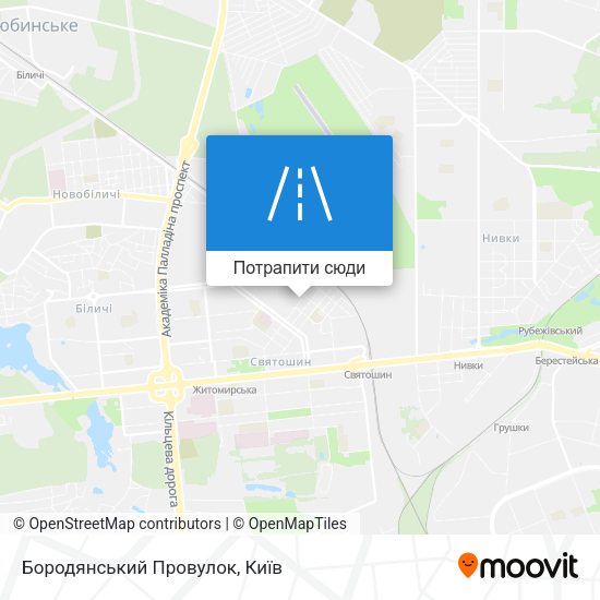 Карта Бородянський Провулок