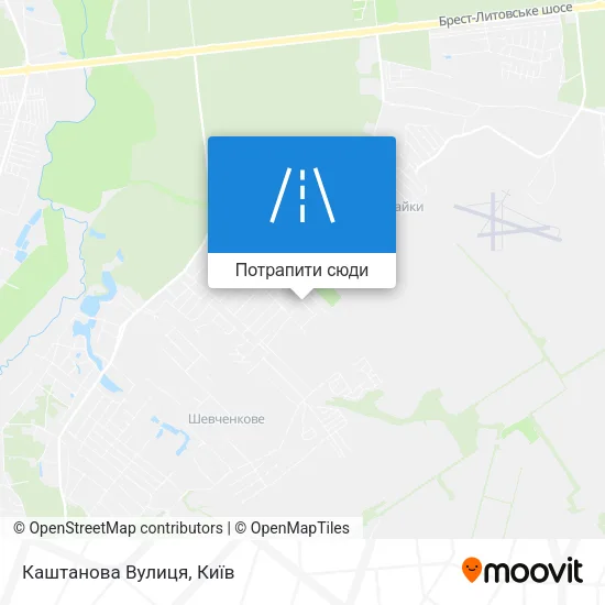 Карта Каштанова Вулиця