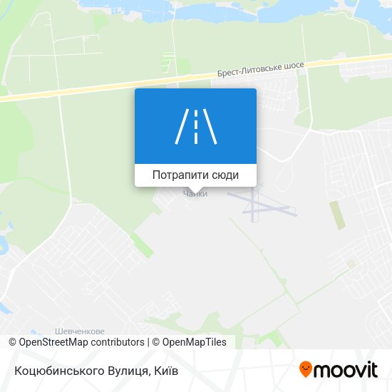 Карта Коцюбинського Вулиця