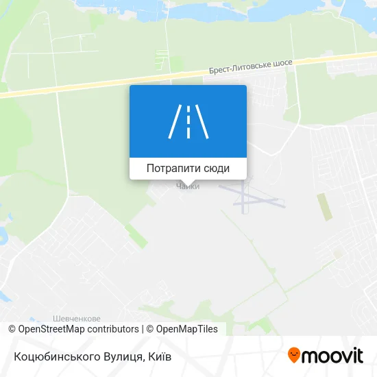 Карта Коцюбинського Вулиця