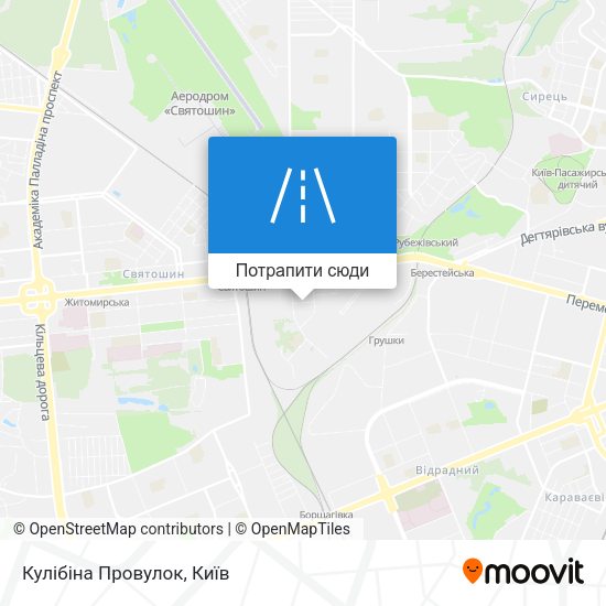 Карта Кулібіна Провулок
