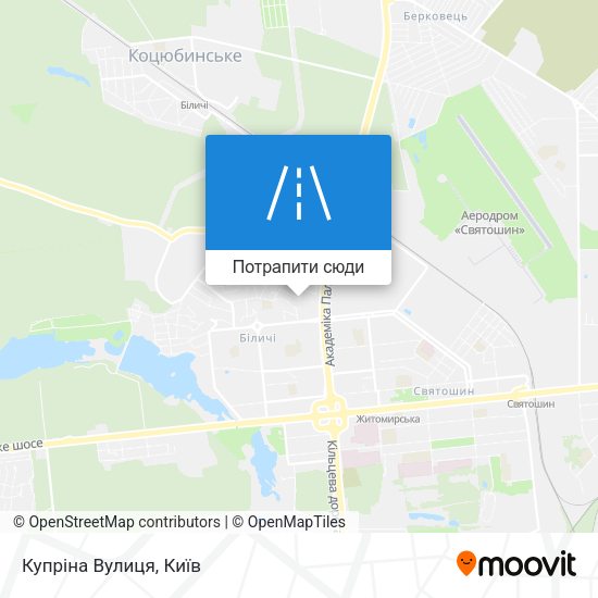 Карта Купріна Вулиця