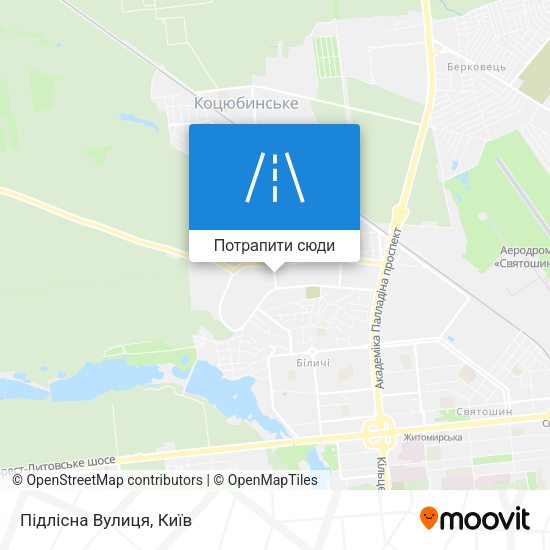 Карта Підлісна Вулиця