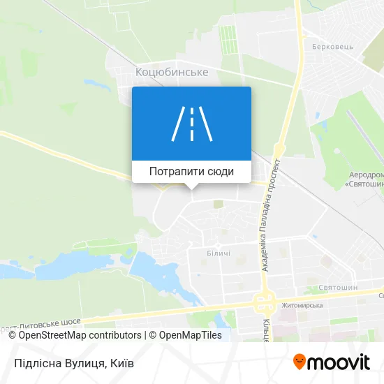 Карта Підлісна Вулиця