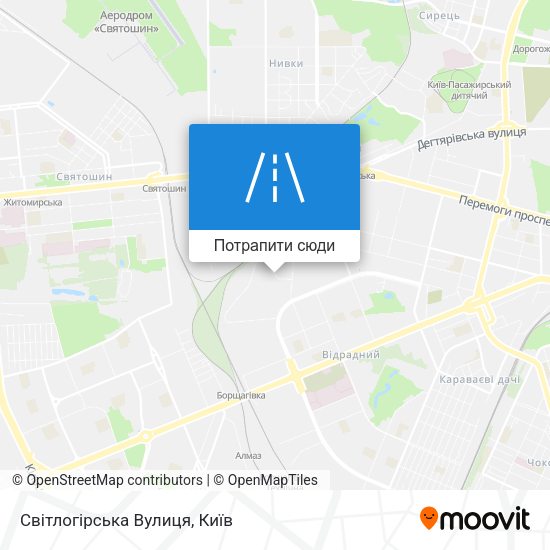 Карта Світлогірська Вулиця