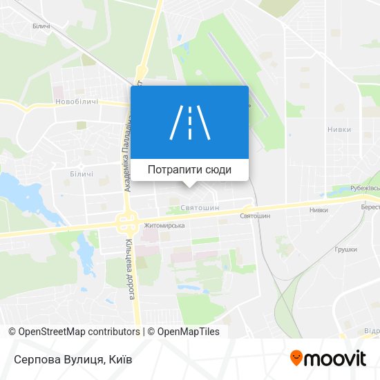 Карта Серпова Вулиця