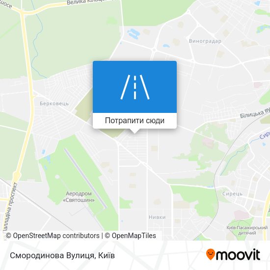 Карта Смородинова Вулиця