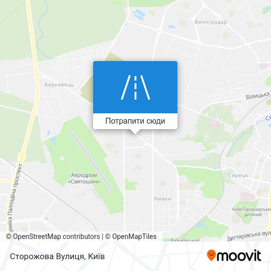 Карта Сторожова Вулиця