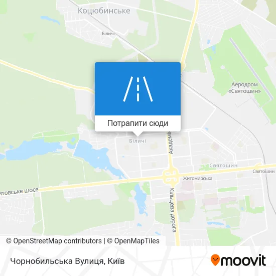 Карта Чорнобильська Вулиця