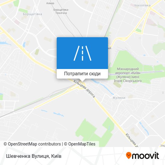 Карта Шевченка Вулиця