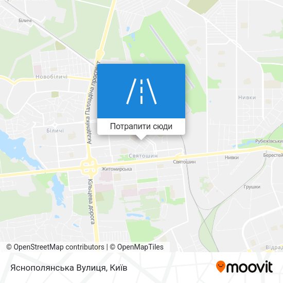 Карта Яснополянська Вулиця