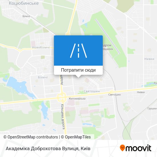 Карта Академіка Доброхотова Вулиця