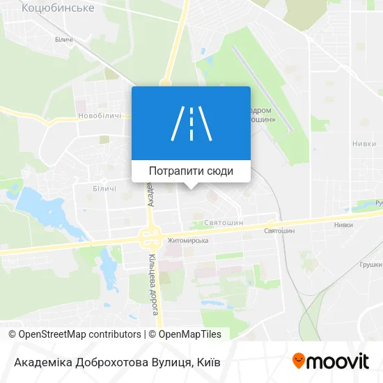 Карта Академіка Доброхотова Вулиця
