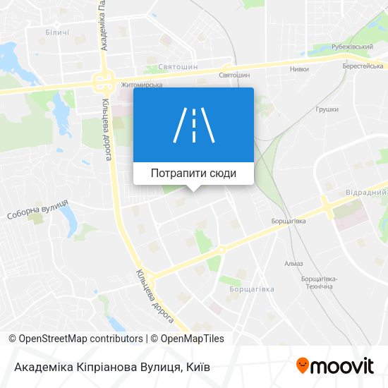 Карта Академіка Кіпріанова Вулиця