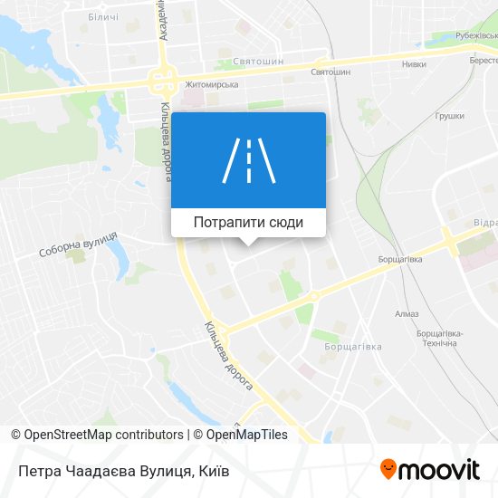 Карта Петра Чаадаєва Вулиця
