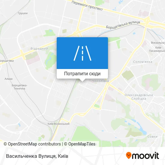 Карта Васильченка Вулиця