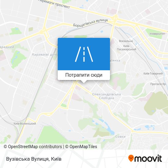 Карта Вузівська Вулиця