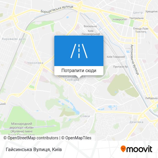 Карта Гайсинська Вулиця