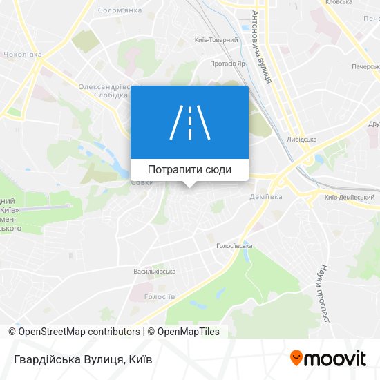 Карта Гвардійська Вулиця