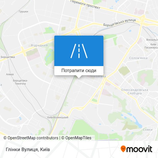 Карта Глінки Вулиця