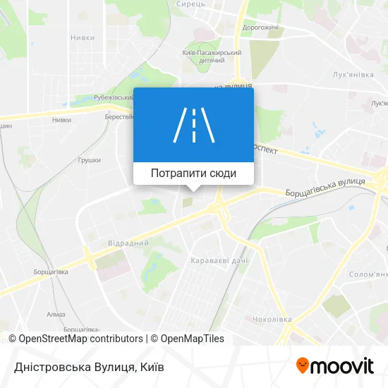 Карта Дністровська Вулиця